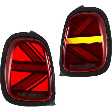 Set di luci posteriori, indicatori di direzione sequenziali a LED, design impermeabile, rosso con nero (1/2)