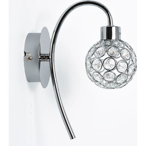 Applique murale lampe intérieur en verre chromé Compatible LED (1/4)