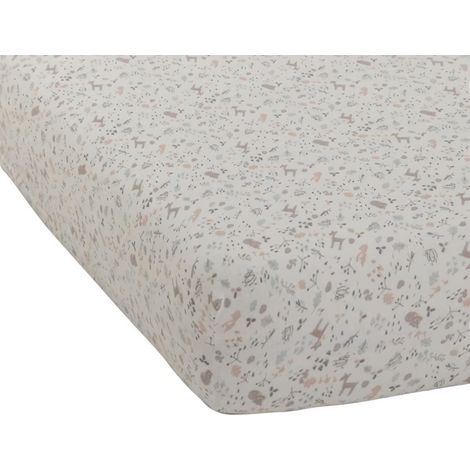 Drap housse en jersey imprimé esprit enchanté Lilas 60x120 cm (1/2)