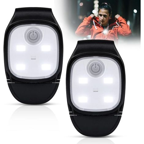 2-piece clip-on running light, LED night running light for outdoor use, USB rechargeable, reflective safety light, headlamp with 4 light modes, for night runs (1/5)