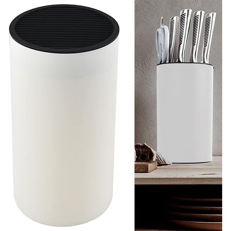 Bloquer le support de couteau rond détachable uniquement le support de rangement des couteaux Gardez les couteaux organisés et propres (blanc) (1/5)