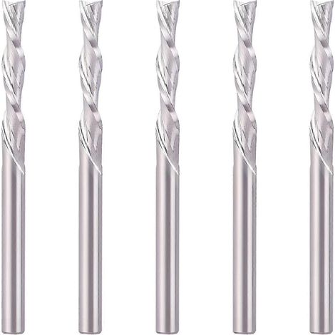 Ensemble de 5 fraises à spirale descendante pour défonceuse CNC (1/5)