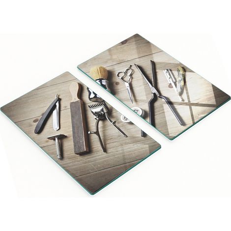 Pizarras decorativas multifuncionales de vidrio para cocina o peluquer铆a masculina, 2x30x52 cm
