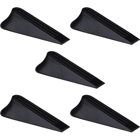 5 Pièces Butée de Porte en Caoutchouc Antidérapante Noire pour Bureau et Maison, Protège Garçon et Filles Fermeture Accidentelle, Cale de Porte Sécurisée (1/4)