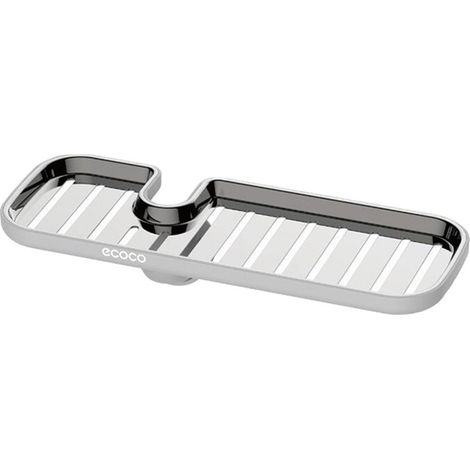 Étagère de robinet en acier inoxydable, grande taille, couleur grise, rangement cuisine ou salle de bain (1/5)