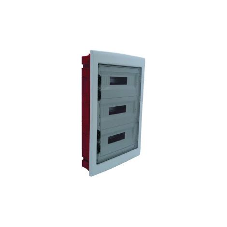 ETTROIT Unterputz-Elektroverteiler 54 Module IP40 mit transparenter Tür rauchgrau RAL 7030 - DB110954 (1/2)