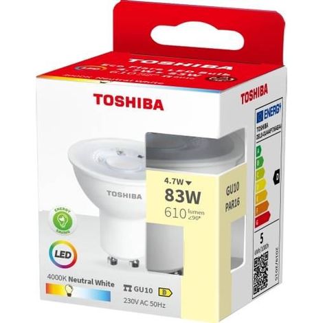 BOMBILLA LED TOSHIBA ECOFLARE GU10 4.7W 4000K