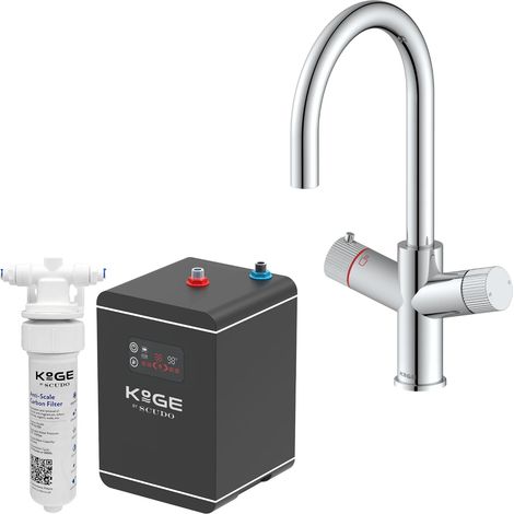 4 in 1 Instant Hot Water Kitchen Tap Swan Spout Chrome Finish KoGE (1/5)