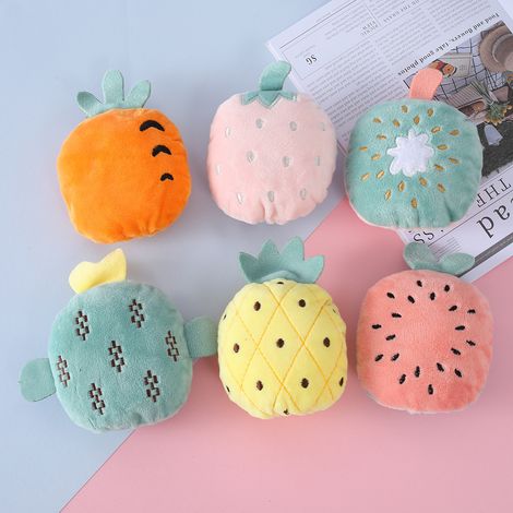 Ensemble de 6 jouets pour animaux de compagnie avec anneaux en papier en forme de fruits variés (1/5)
