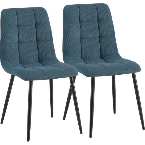 2er Set Esszimmerstühle Antibes Cord blau