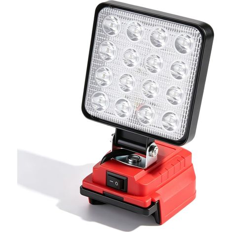 Lampe de travail LED pour Milwaukee 20V 3800 lm - 48 W - Projecteur de chantier LED - Projecteur de chantier - Projecteur à batterie - Pour éclairage domestique, camping, pêche (pas de batterie) (1/5)