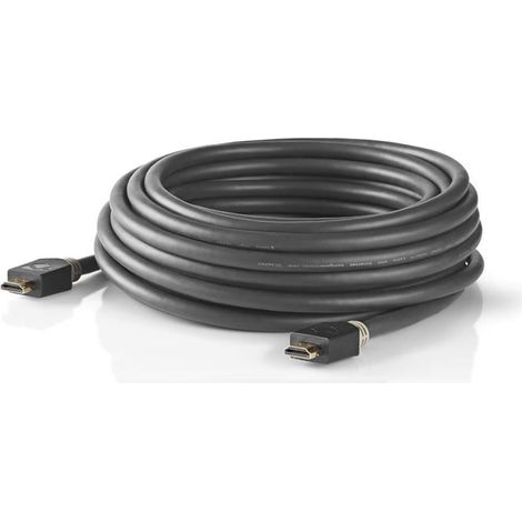 High speed hdmi kabel med ethernet hdmi kontakt hdmi kontakt 4k60hz arc 18 gbps 100 m rund pvc antracit lada (1/5)
