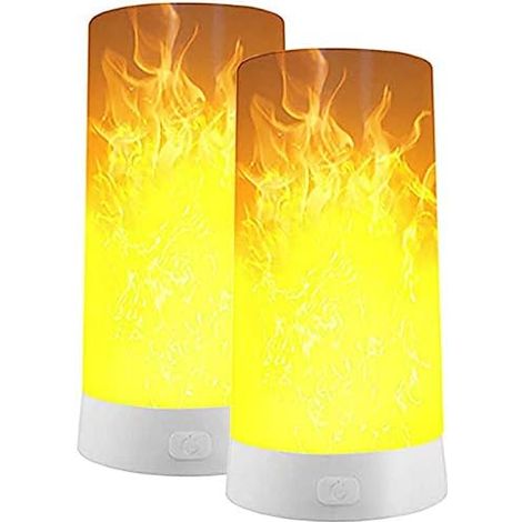 Ensemble de 2 lampes à flamme LED, lampe à flamme scintillante rechargeable USB avec veilleuses à télécommande pour la maison / l'Hôtel / la fête-Fei Yu (1/4)
