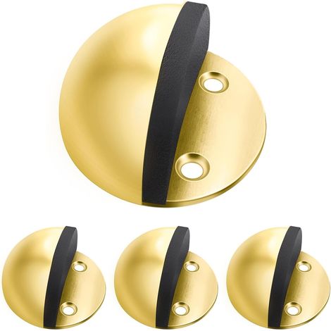 Lot de 4 butées de porte modernes dorées en caoutchouc pour amortir le bruit - Butées de porte adhésives sans perçage - Protection murale en forme de dôme (1/5)