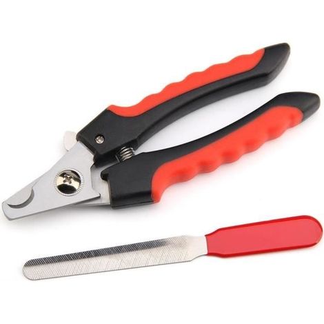 (Schwarz / 16 cm) Professionelle Krallenschere aus Edelstahl für Hunde und Katzen, Pflegezubehör, mit Verriegelung, 2 Größen (1/3)