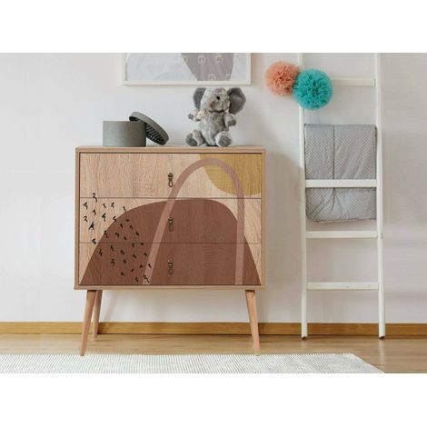 Dmora - Cajonera Nebula, Cómoda multiusos, Cómoda de dormitorio, Gabinete con cajones, 80x40h89 cm, Multicolor, con embalaje reforzado (1/4)