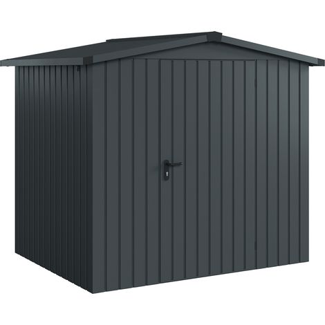 Hörmann Ecostar Metall-Gerätehaus "Euroline Trend" mit Satteldach ESD 4, anthrazitgrau, 214 x 166 cm, 1-flüglige Tür