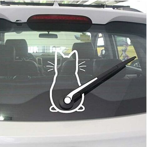 Cat Car Sticker, Windshield Wiper Decal, Wall Decor, Wall Decal, Window Decor, Laptop, 2133cm