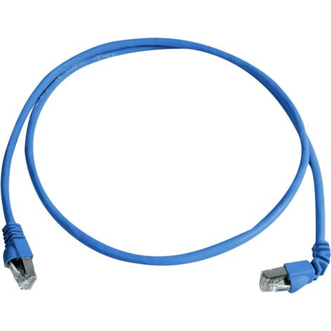 Telegärtner 100008491 RJ45 Câble réseau, câble patch CAT 6a S/FTP 3.0 m bleu ignifuge, avec manchon