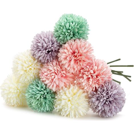 Lot de 6 fleurs en soie avec tiges, hortensias artificiels décoratifs (1/3)