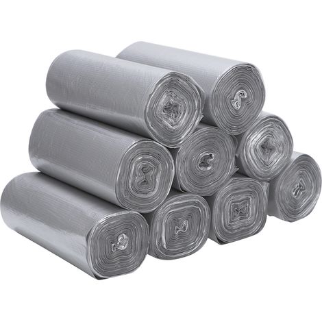 Sac poubelle grande taille épais 9 rouleaux argent salle de bain cuisine toilette déchet ménager