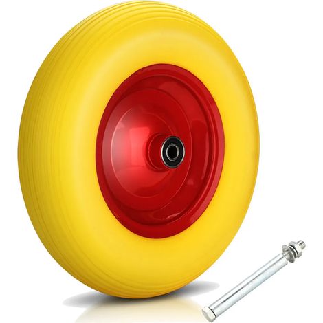 Roue de secours Wolketon pour brouette, pneu plein en caoutchouc, pour chariot de jardin, brouette, 4.80/4.00-8, 390 mm (1/5)