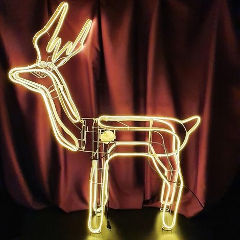 Renna Luminosa con Testa mobile Esterno Giardino Natale Luce Calda Decorazione (1/4)
