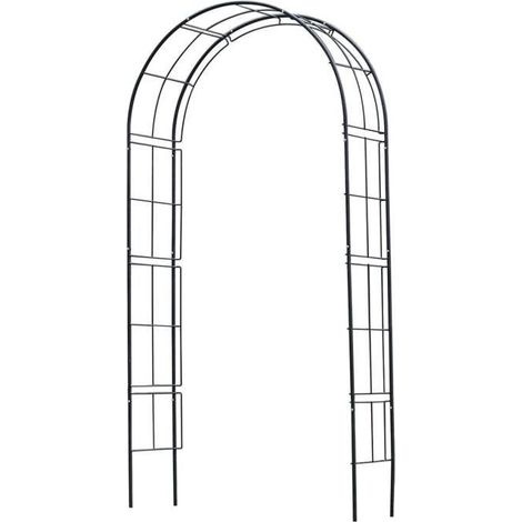 Nature Gartenbogen Metall 229x38x113 cm schwarz (1/4)