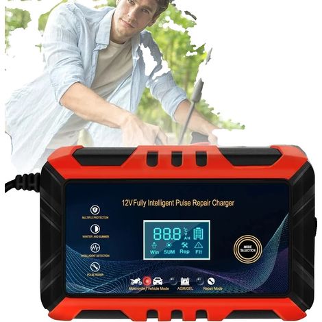 Cargador de baterías, 12V 6A, Voltaje de entrada 110-265V CA, Voltaje de salida 13.8-15.5V, Dimensiones 145x90x65mm, Certificado CE (1/3)