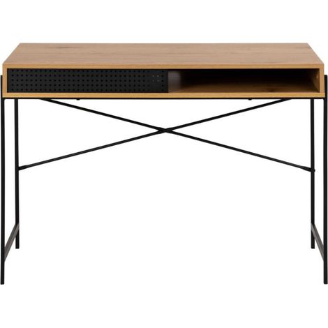 Bureau contemporain avec rangement et pieds métal - MAEL (1/5)