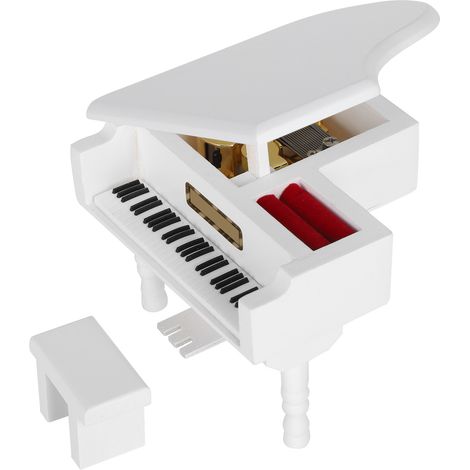 Boîte à musique, piano miniature en bois, décoration intérieure, cadeau d'anniversaire pour enfant, avec tabouret. (1/5)