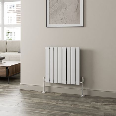 White Flat Panel Designer Radiator Vertical Horizontal 600 x 604mm Single Panel