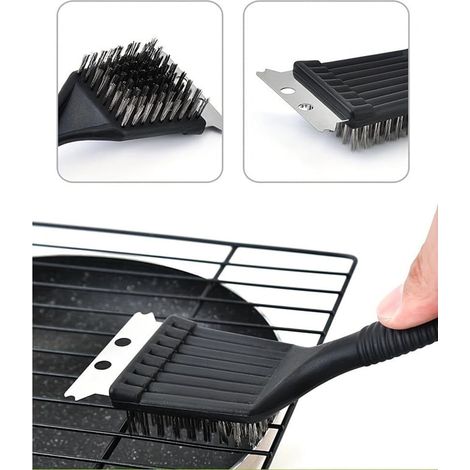 Brush Net Pour Grill - Brosse Métallique À Poignée En Caoutchouc Antidérapante - Pour Nettoyage Grill Barbecue Foyer À Mailles Climatiseur - 2 Pièces (1/5)
