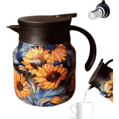 1 Thermique,Acier inoxydable,Isolation sous vide,Filtre intégré,Motif floral,Pour thé et café (1/5)