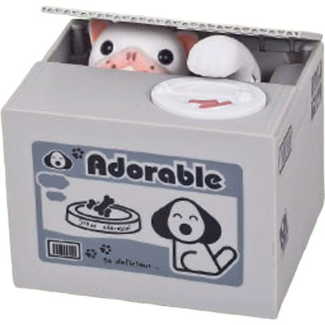 Tirelire chat voleur d'argent, cadeau créatif, dessin animé anglais, petite poupée chat électrique kawaii (1/5)