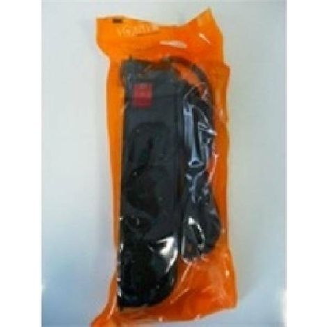 Multipresa 4p bipasso/schuko con interruptor negro 40421-fk