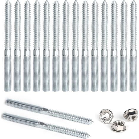 Vis à double tête Torx - Lot de 15 - M10 x 120 mm - Double filetage galvanisé (1/5)
