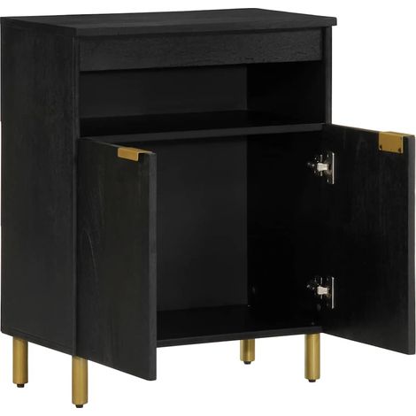 Buffet，Bahut，Meuble de Rangement noir 60x33x75 cm bois d'ingénierie CFW11912 (1/5)