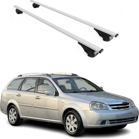 OMAC Barres de toit pour Chevrolet Lacetti Wagon 2002-2011 – TÜV / DIN 75302:2019 – Antivol inclus – Charge max 75 kg – 2 barres Argent (1/4)