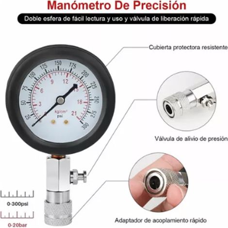 Manomètre de pression de cylindre pour moteur à essence comprimé automobile et moto - Accessoires de montage (1/5)