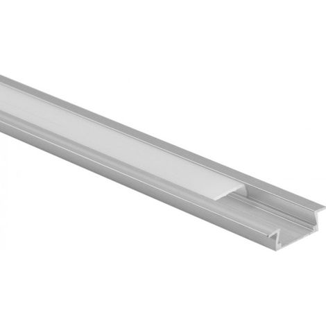 Profilé aluminium P01 encastrable anodisé + diffuseur opaque / laiteux 100cm ECO LIGHT (1/2)