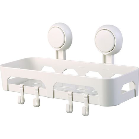 Panier de Douche à Ventouses Murale,12 cm Etagere Douche sans Percage (1/5)