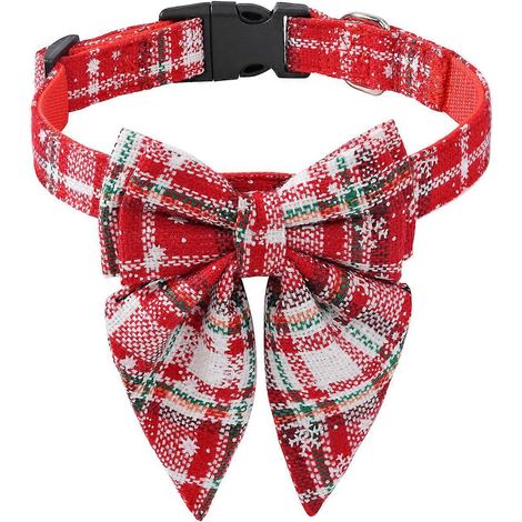 Kerststrikjes voor honden, hondenbel, rood M, rood M (1/3)