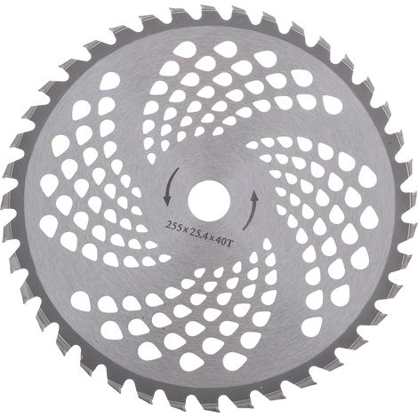 Jardiaffaires – Lame de débroussailleuse 40 dents carbure 255mm – Alésage 25.4mm – Pour débroussaillage intensif et travaux forestiers (1/3)