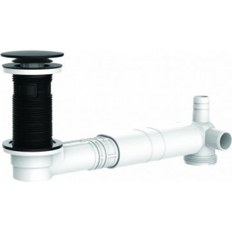 Bonde recoupable + tubulure de lavabo TBXP - Noir (1/6)