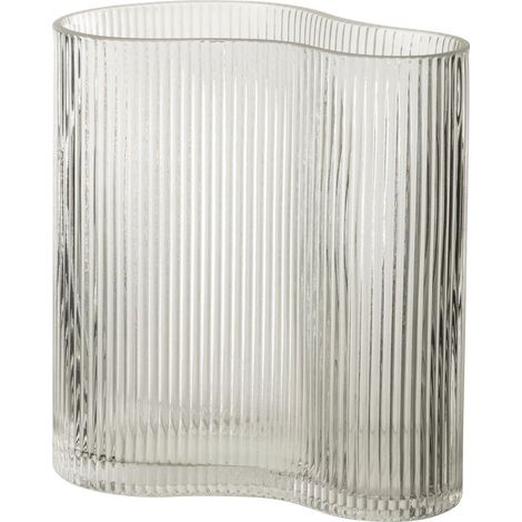 Vase Irrégulier en Verre "Ligné" 20cm Transparent (1/2)