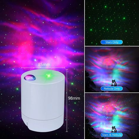 Projecteur d'étoiles blanches, lumière galaxie avec télécommande, nébuleuse f (1/5)