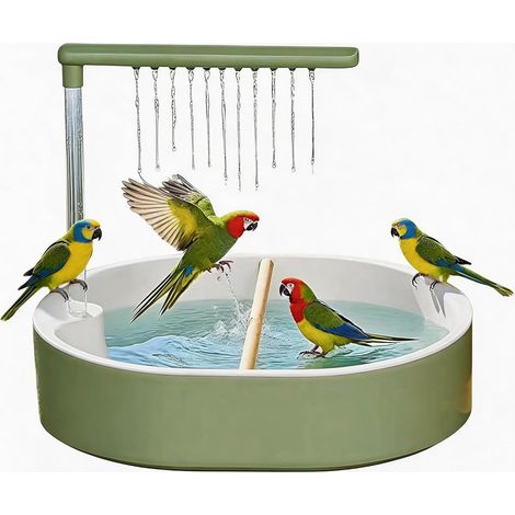 Douche pour perruches ondulées Baignoire automatique pour oiseaux Station de bain pour perruches ondulées, perroquets gris du Gabon et cacatoès Idéale pour le jardin, le balcon ou la terrasse (1/5)