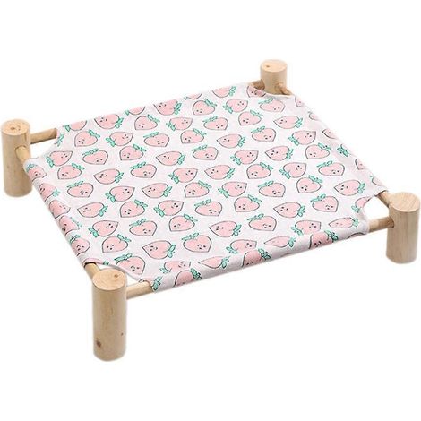 Hängematte für Katzen und Hunde, Katzenhängematte aus Holz, kühlendes, erhöhtes Bett, abnehmbar und tragbar, für Haustiere im Haus und im Freien. Geeignet für alle Haustiere.