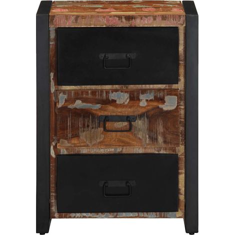 Maison Exclusive - Mobiletto con cassetti multicolore 50x35x70 cm in legno massello di recupero